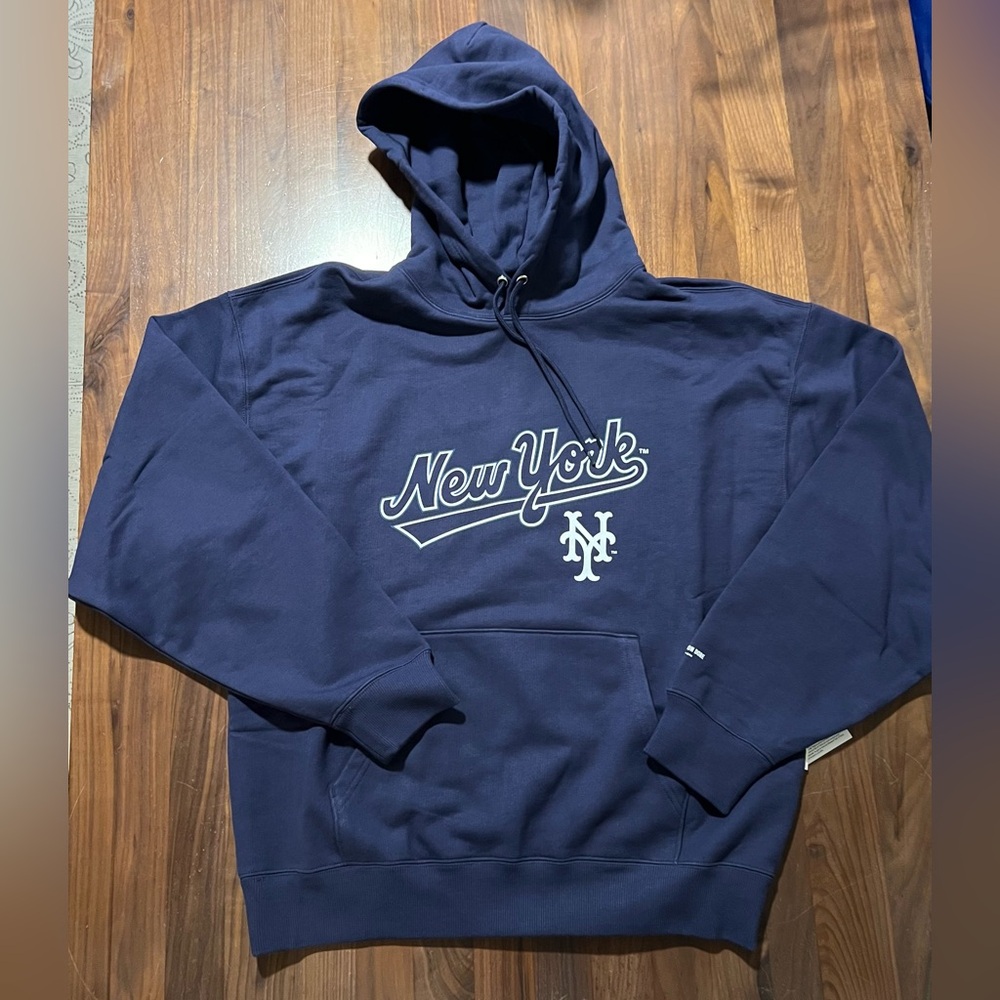 Aime Leon Dore ALD / New York Mets Logo Hoodie in Eclipse (Navy) SS24 Size XL